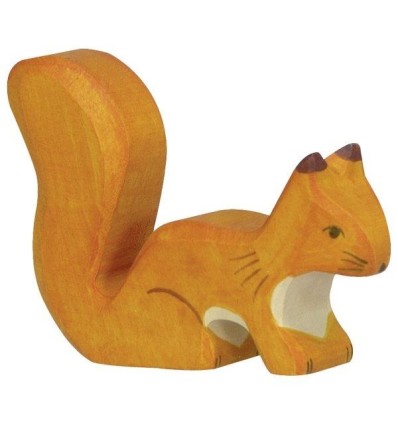 Holztiger Eichhörnchen  stehend  orange